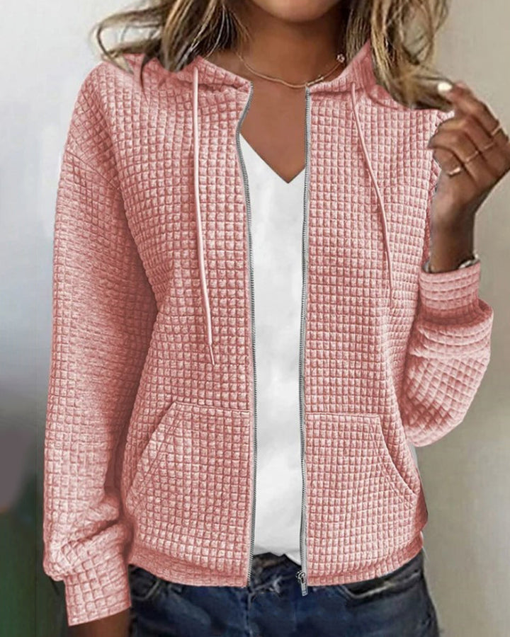 Damen Kurze Jacke für Herbst und Alltag in Rosa