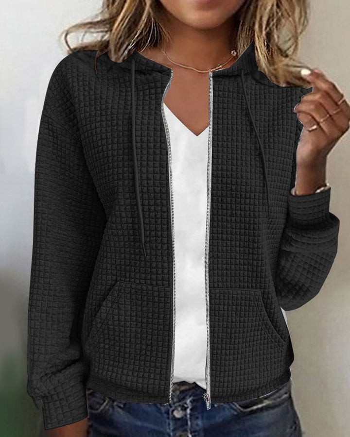 Damen Kurze Jacke für Herbst und Alltag in Schwarz
