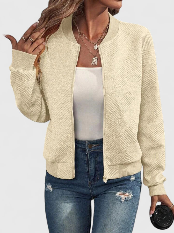 Damen Kurze Jacke im Bomber-Stil für Herbst in Beige