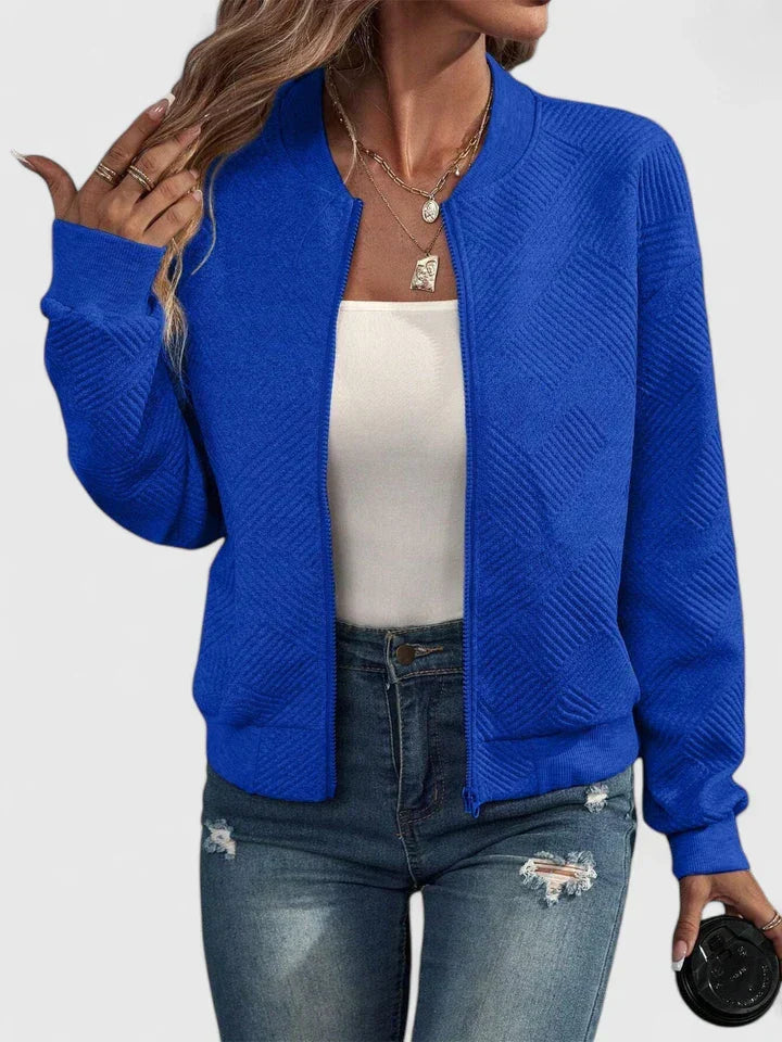 Damen Kurze Jacke im Bomber-Stil für Herbst in Blau