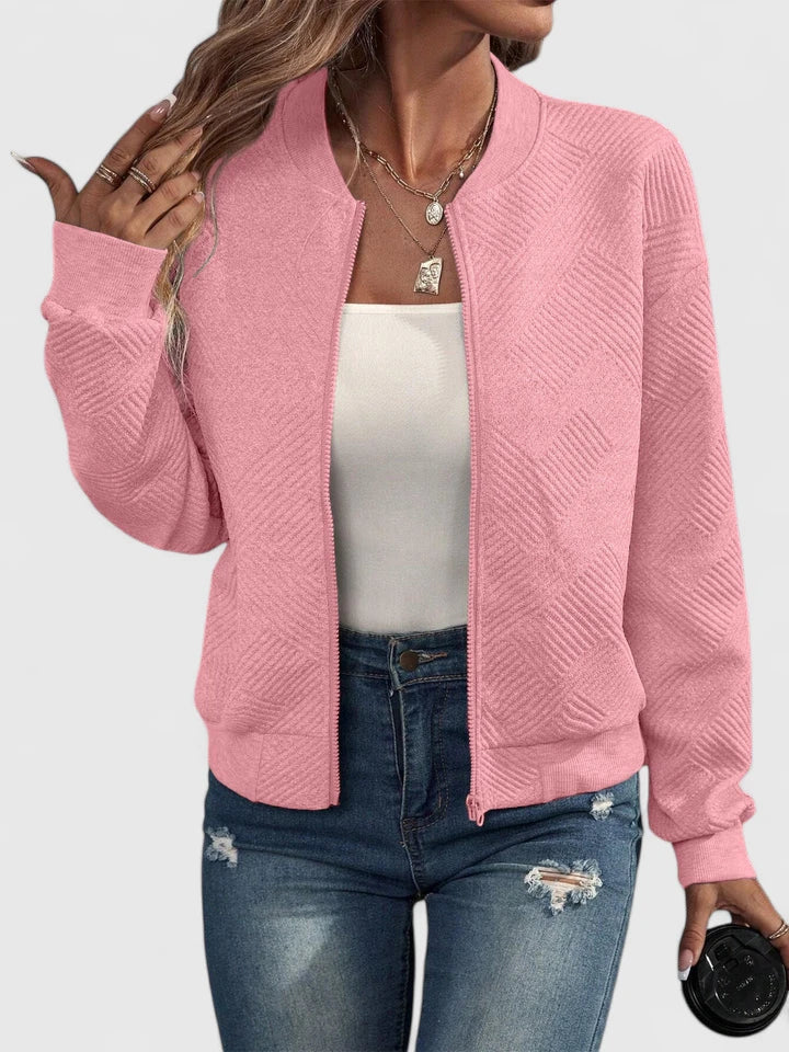 Damen Kurze Jacke im Bomber-Stil für Herbst in Rosa