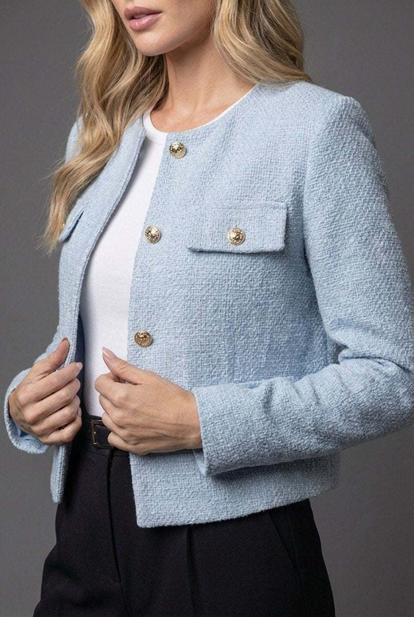 Damen Kurze Jacke im Klassischen Stil (3)