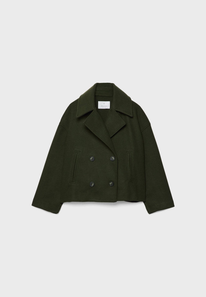 Damen kurze Jacke in klassischer Eleganz in Grün