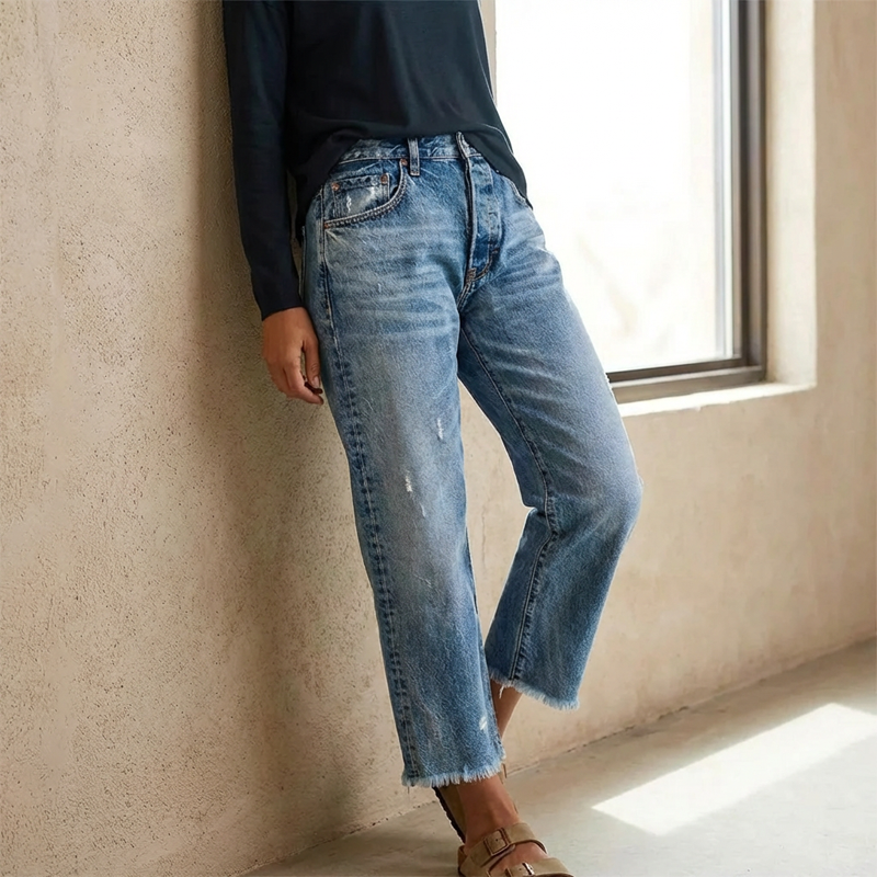 Damen Kurze Jeans im Retro-Stil (3)