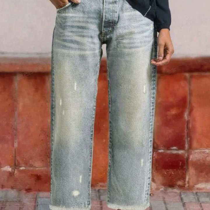 Damen Kurze Jeans im Retro-Stil in Vintage Blau