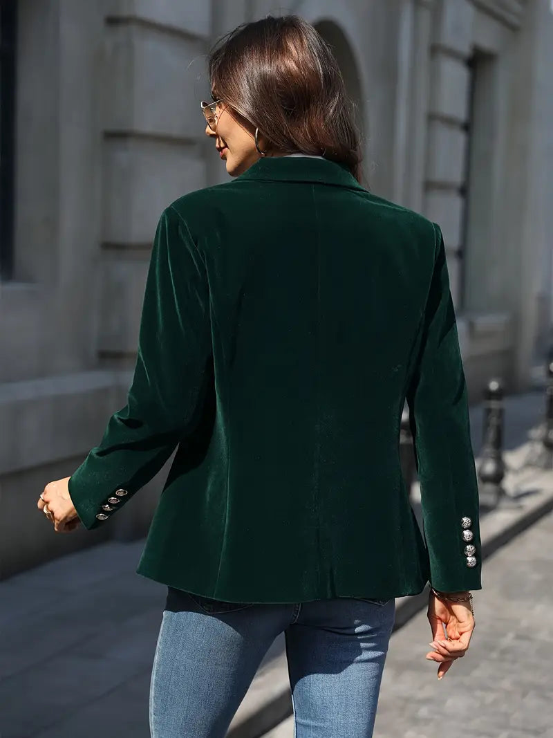 Damen Kurze Samt-Jacke klassisch und vielseitig (12)