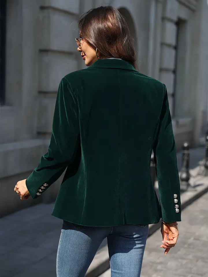 Damen Kurze Samt-Jacke klassisch und vielseitig (12)