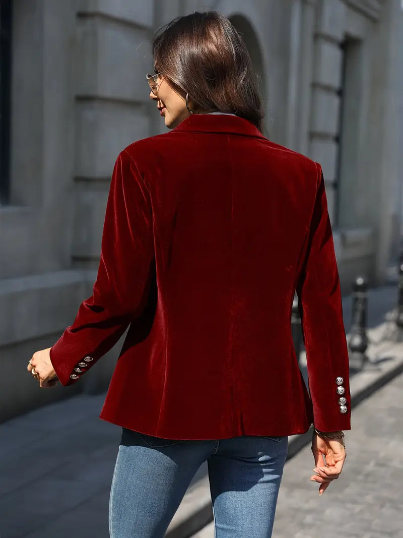 Damen Kurze Samt-Jacke klassisch und vielseitig (17)