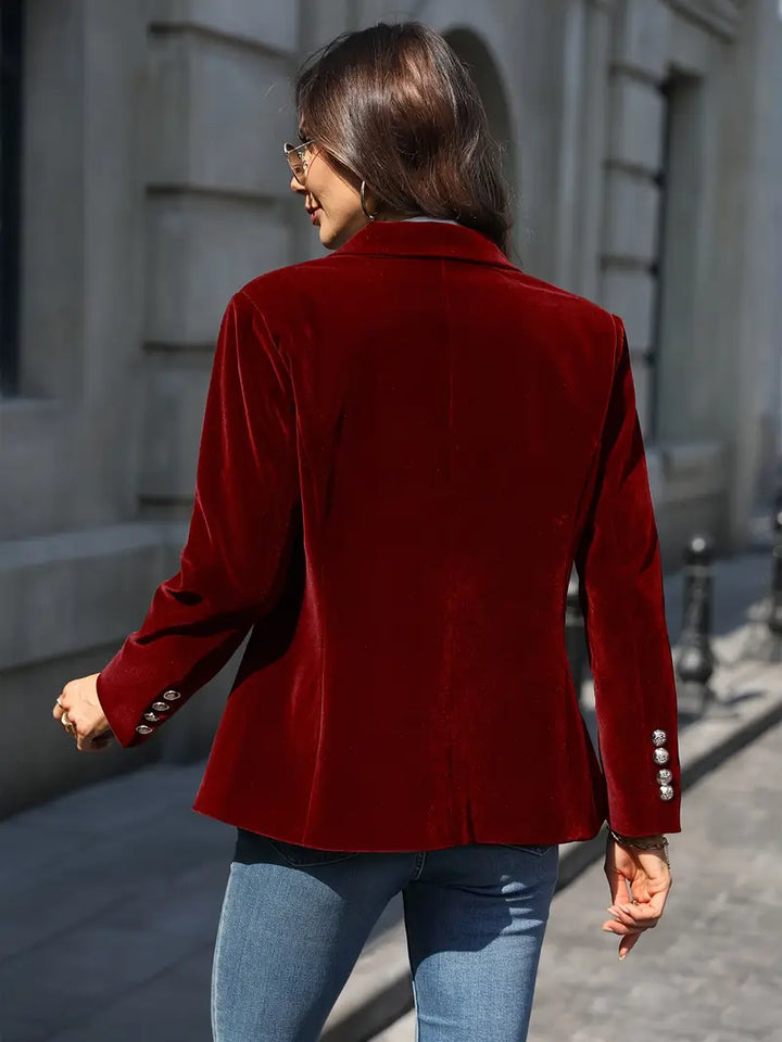 Damen Kurze Samt-Jacke klassisch und vielseitig (17)