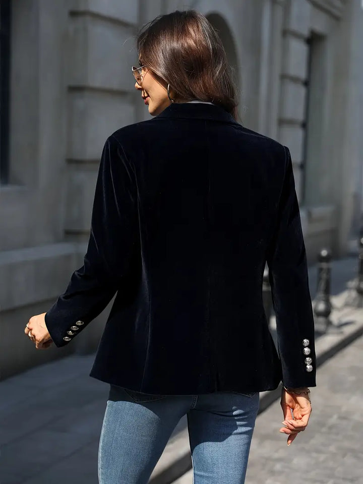 Damen Kurze Samt-Jacke klassisch und vielseitig (2)