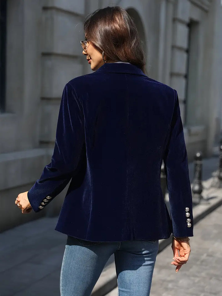 Damen Kurze Samt-Jacke klassisch und vielseitig (7)