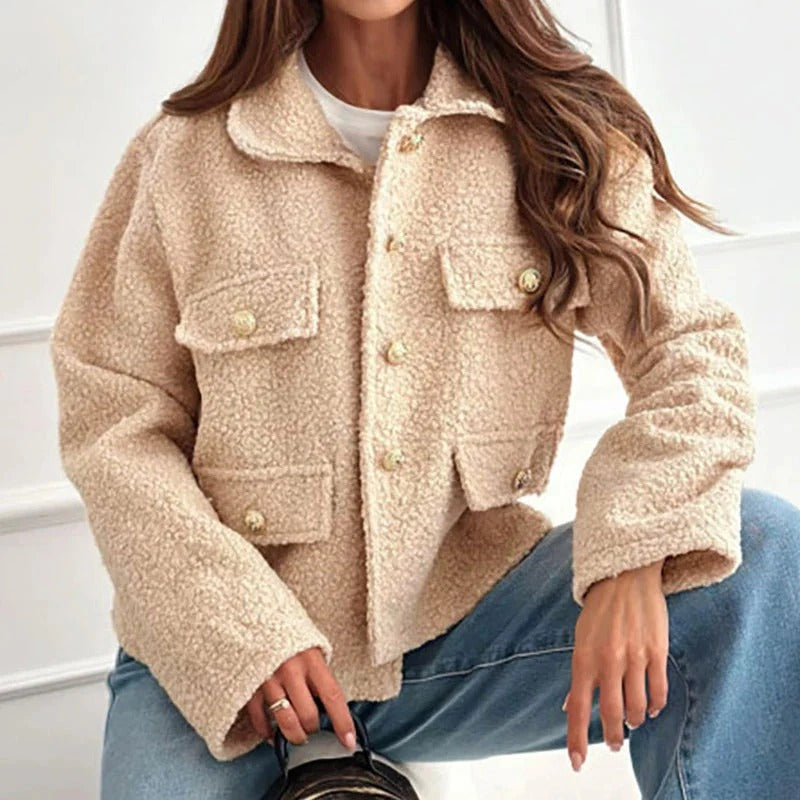 Damen Kurze Winterjacke aus Wolle (2)
