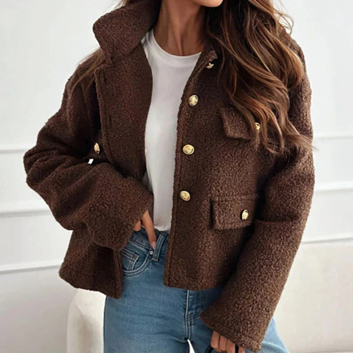 Damen Kurze Winterjacke aus Wolle (4)