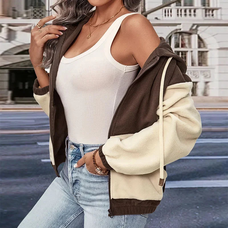 Damen Kuschelige Strickjacke mit Kapuze (3)