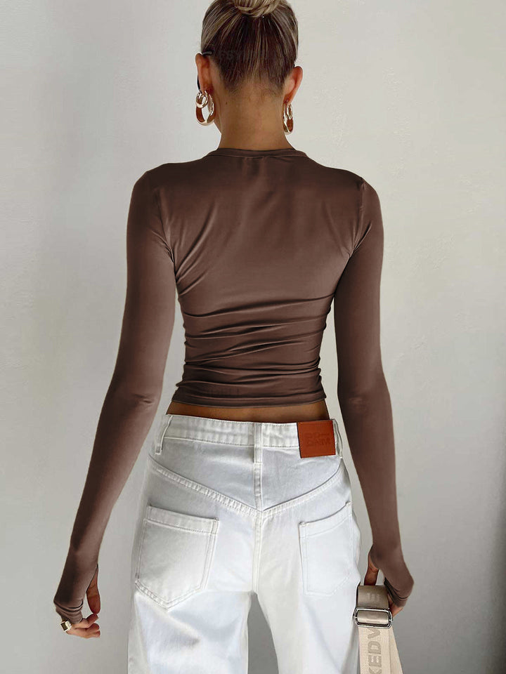 Damen Langarm Crop Top für Sommer (8)