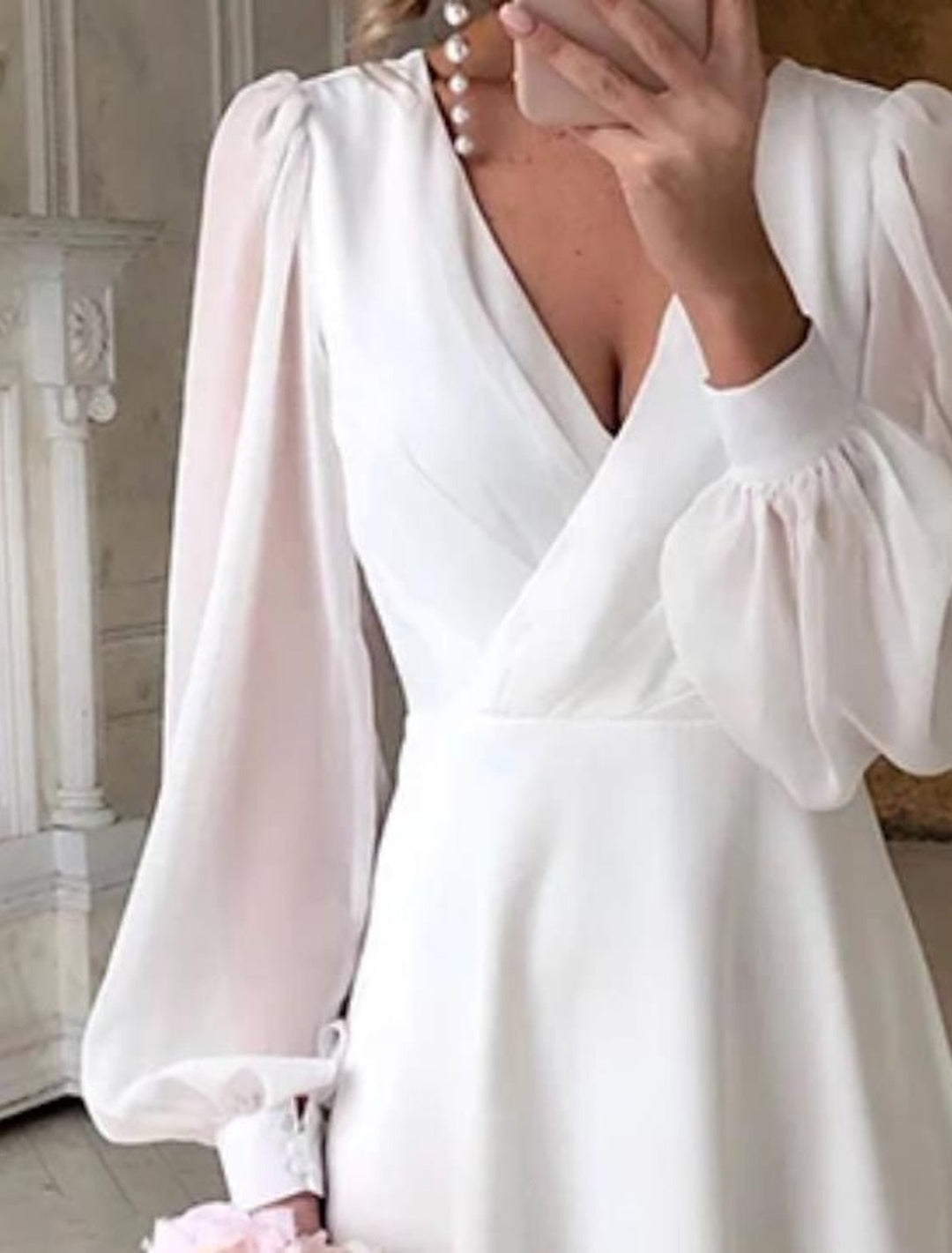 Damen Langarm Hochzeitsgastkleid für den Herbst (2)