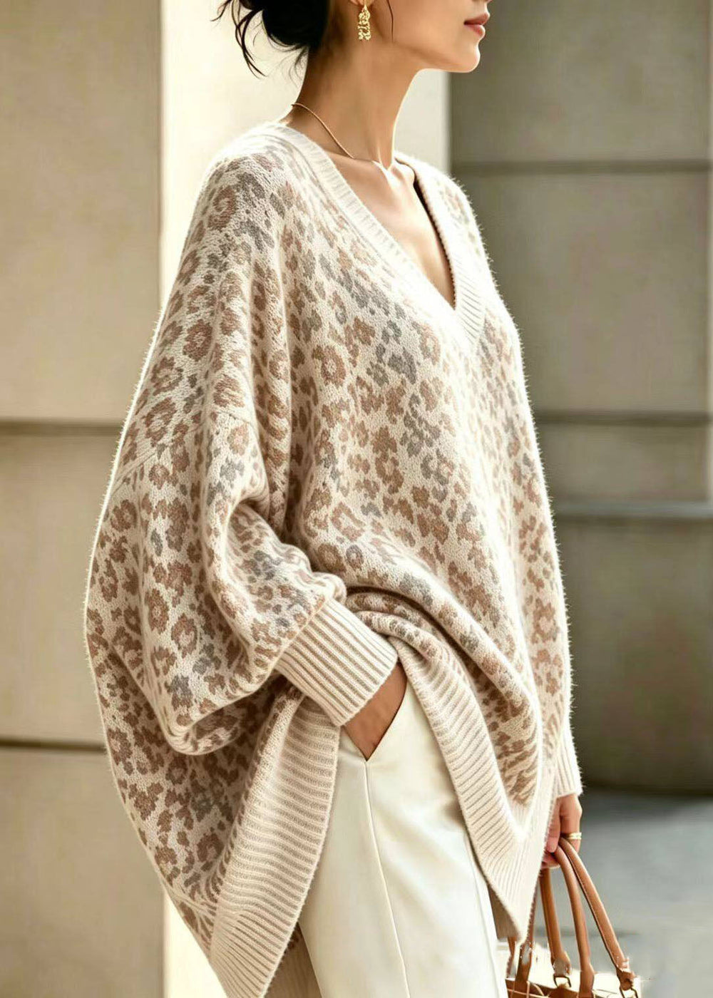 Damen Langarm-Strickjacke mit lockerer Passform (2)