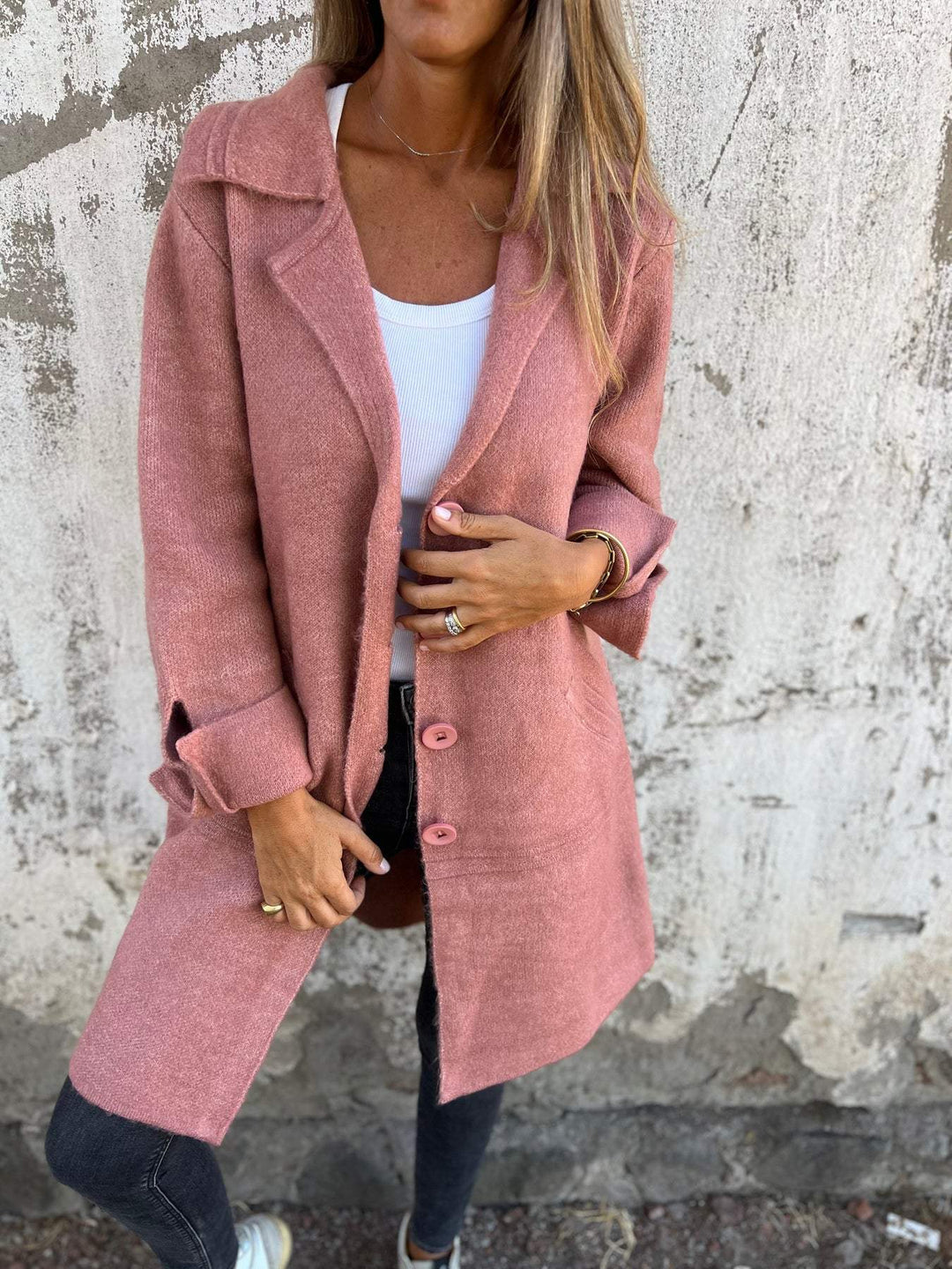 Damen Lange Legere Strickjacke für Alltag (3)