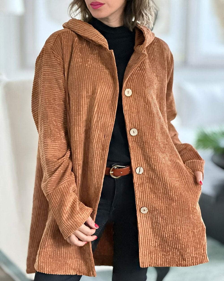Damen lange Strickjacke im eleganten Stil in Khaki