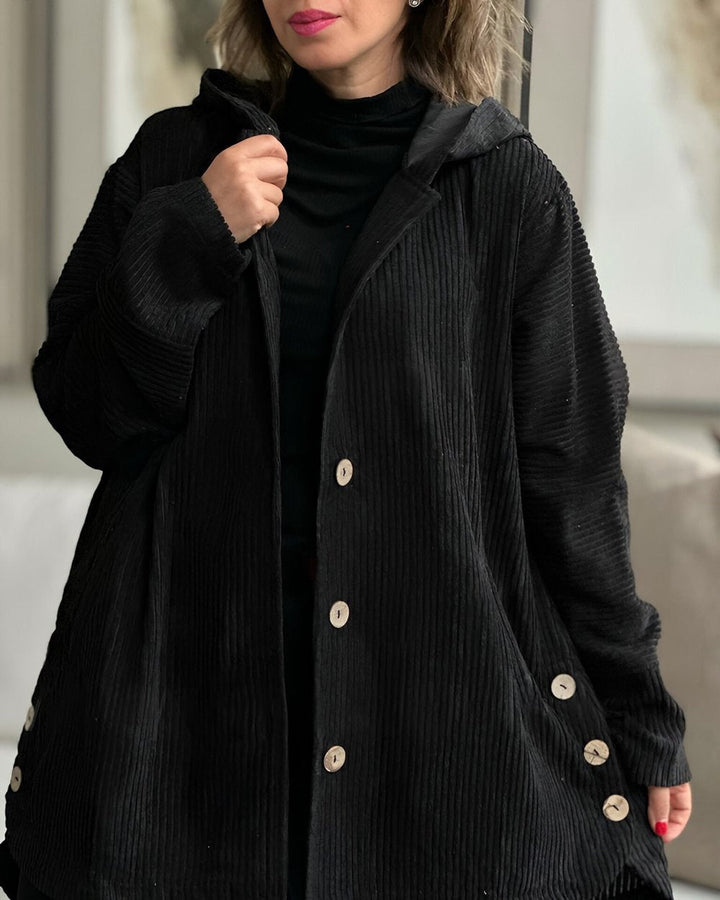 Damen lange Strickjacke im eleganten Stil in Schwarz