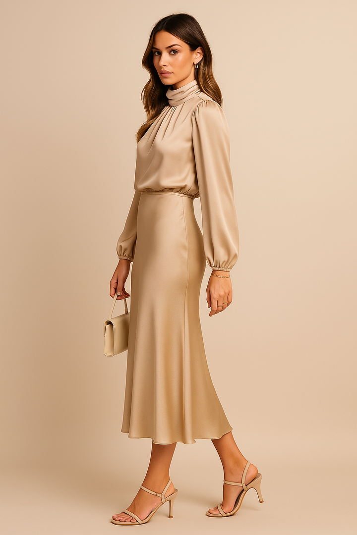Damen langes Abendkleid aus Baumwollmischung (2)