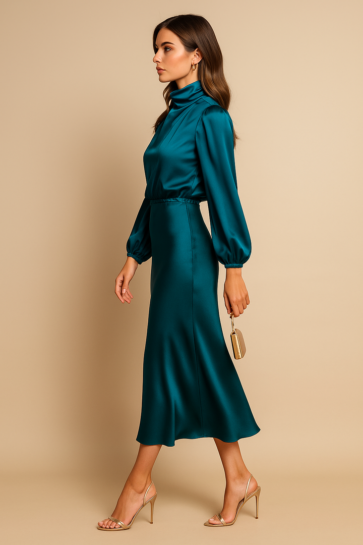 Damen langes Abendkleid aus Baumwollmischung (23)