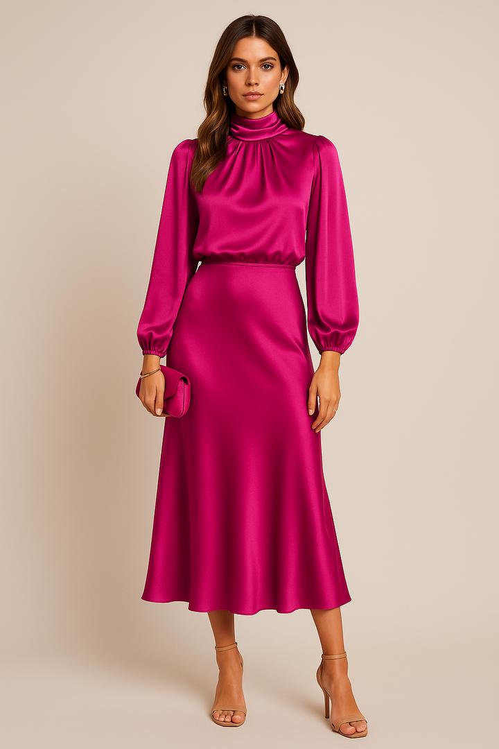 Damen langes Abendkleid aus Baumwollmischung (25)