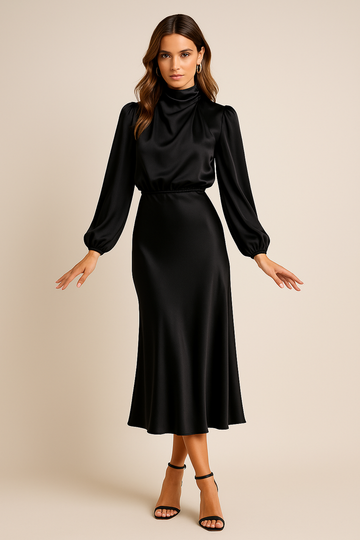 Damen langes Abendkleid aus Baumwollmischung (3)