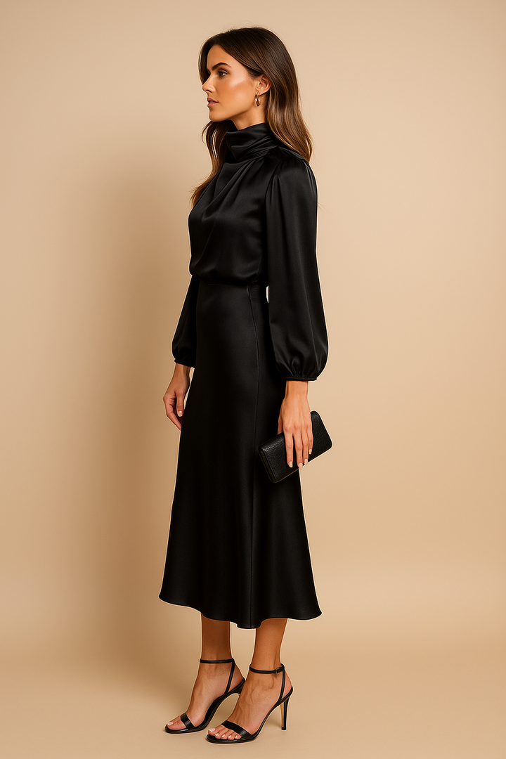 Damen langes Abendkleid aus Baumwollmischung (4)