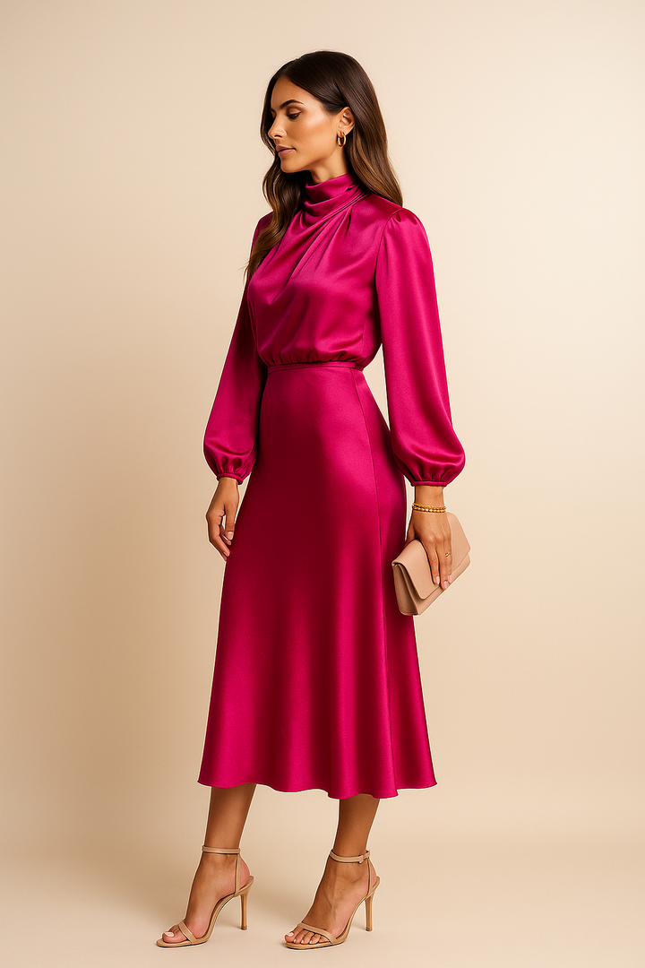 Damen langes Abendkleid aus Baumwollmischung (9)
