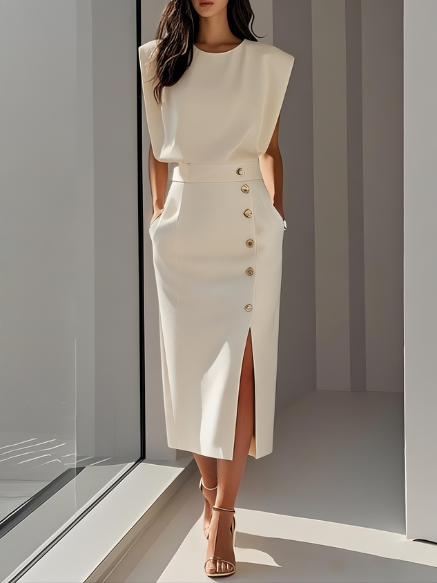 Damen langes Abendkleid für Hochzeiten in Weiß