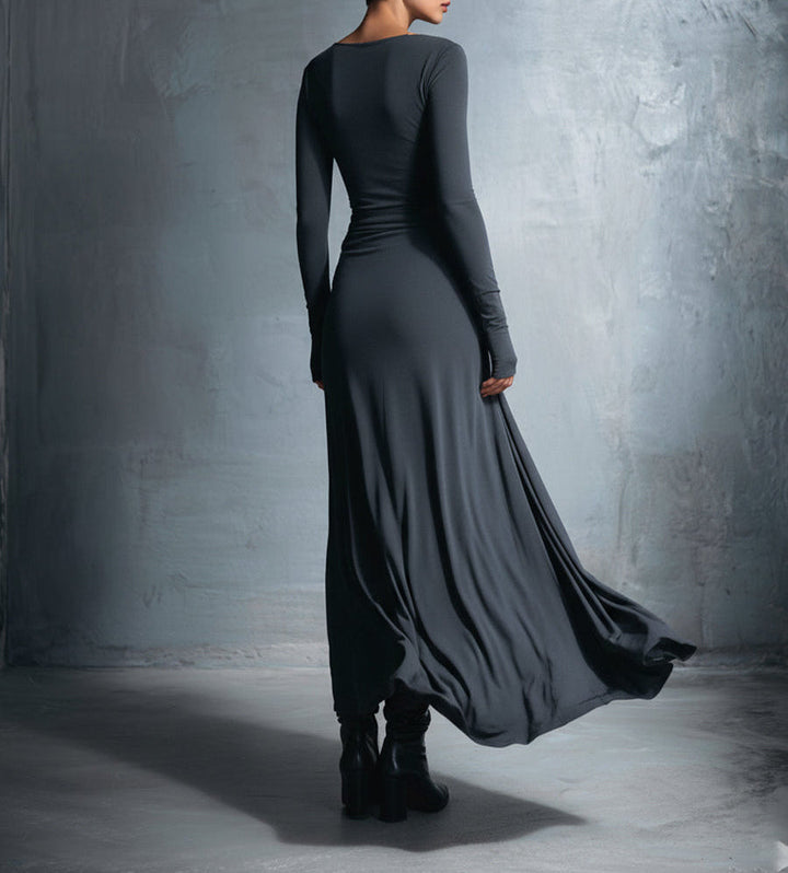 Damen langes Abendkleid im Wickelstil (8)