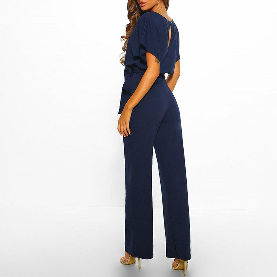 Damen Lässiger Kurzarm-Jumpsuit-Set für den Sommer (3)