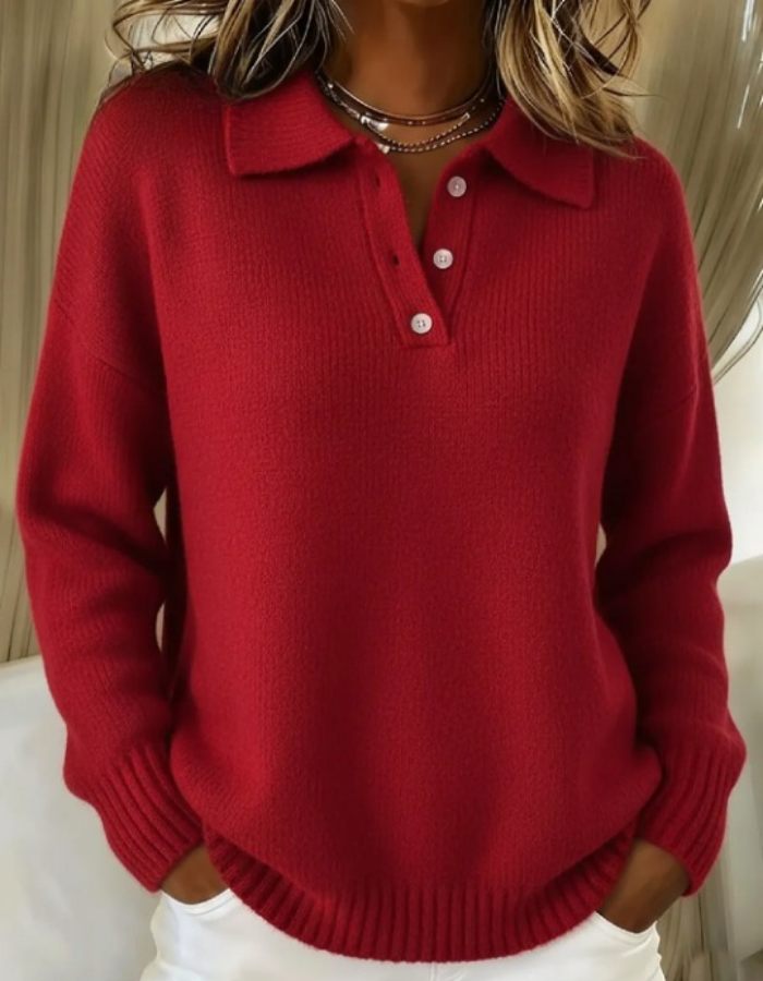 Damen Lässiger Pullover zum Schichten im Alltag in Rot