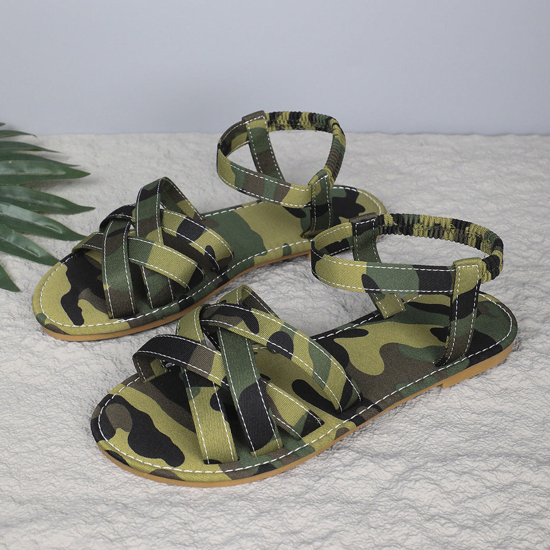 Damen Leder Sandalen für den Sommer in Olivgrün
