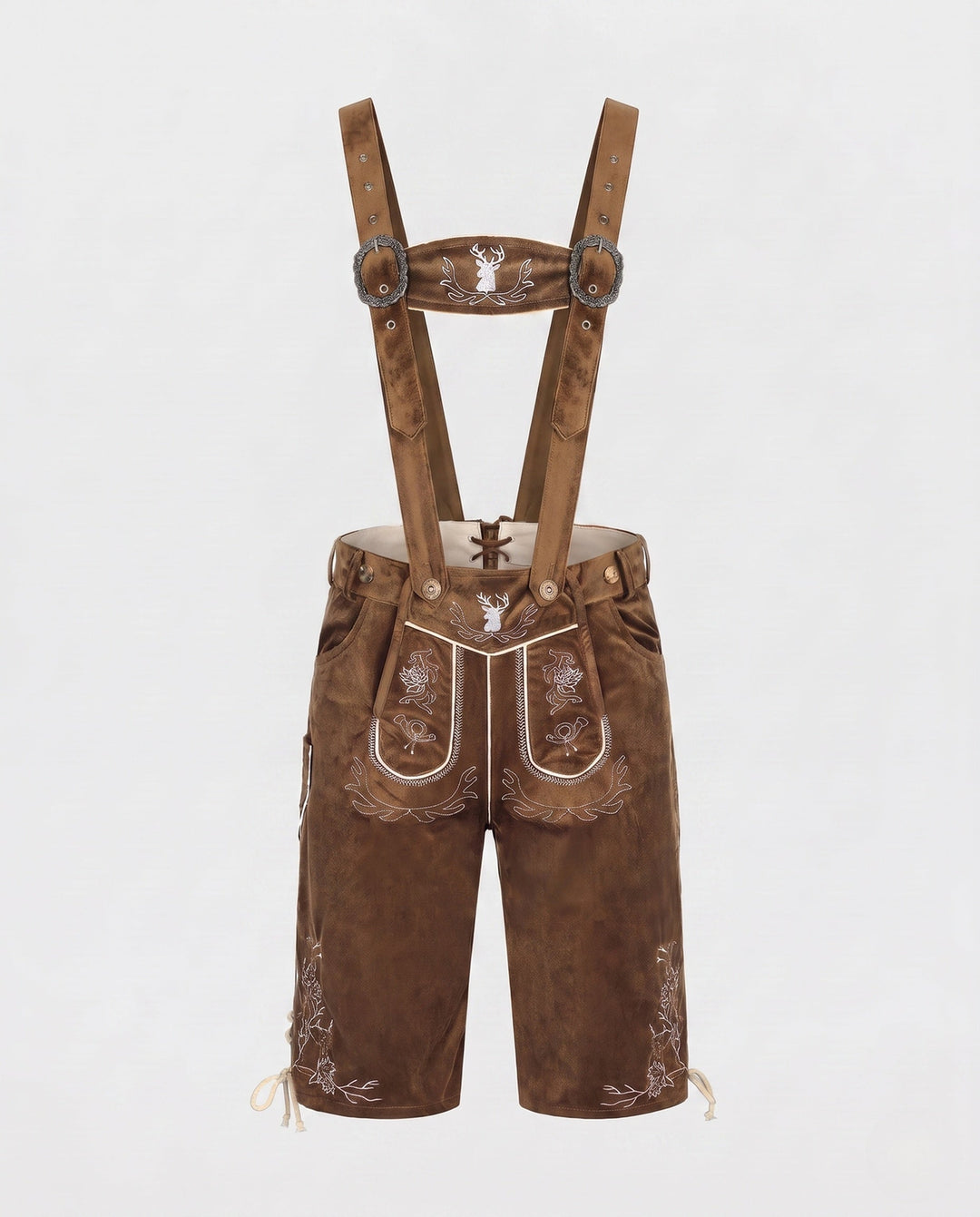Damen Lederhose im Trachten-Stil zum Oktoberfest in Dunkelbraun