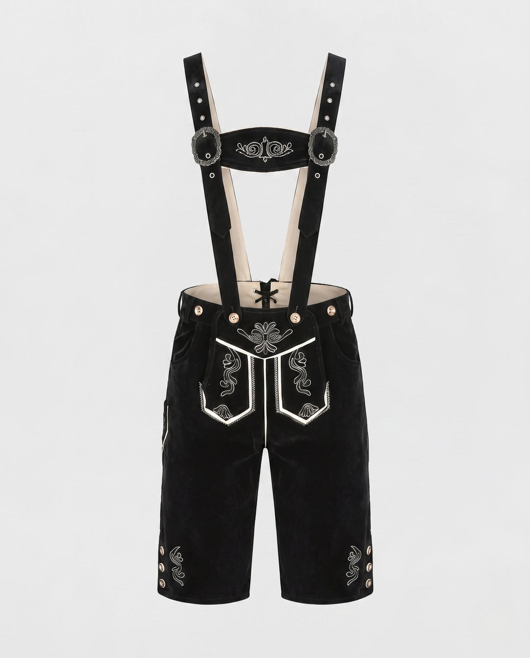 Damen Lederhose im Trachten-Stil zum Oktoberfest in Schwarz