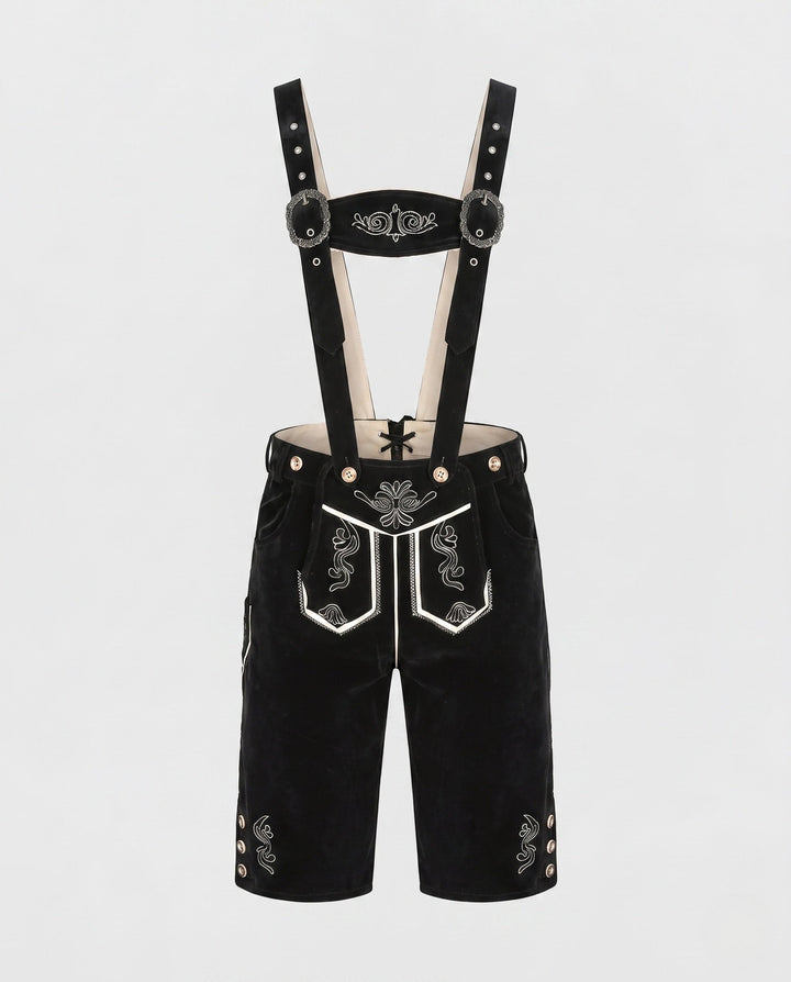 Damen Lederhose im Trachten-Stil zum Oktoberfest in Schwarz