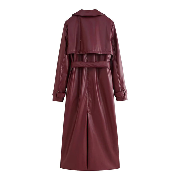 Damen Lederjacke im Trench-Stil für Herbst (2)