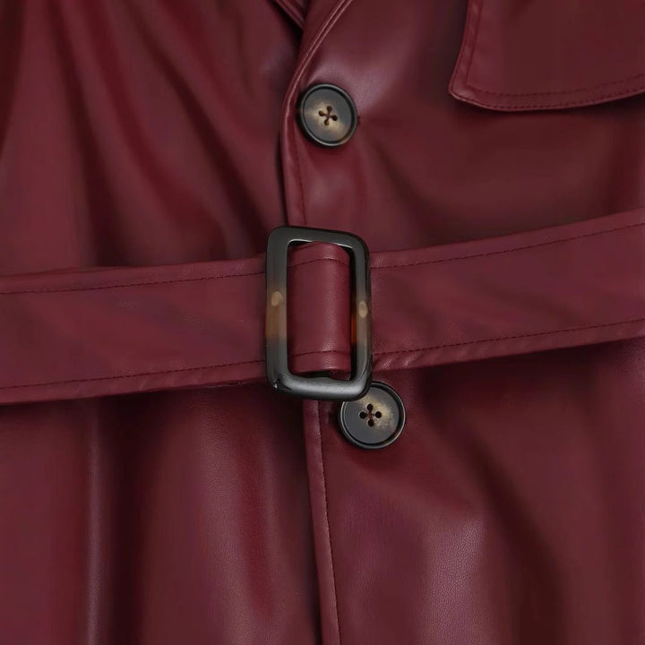 Damen Lederjacke im Trench-Stil für Herbst (4)