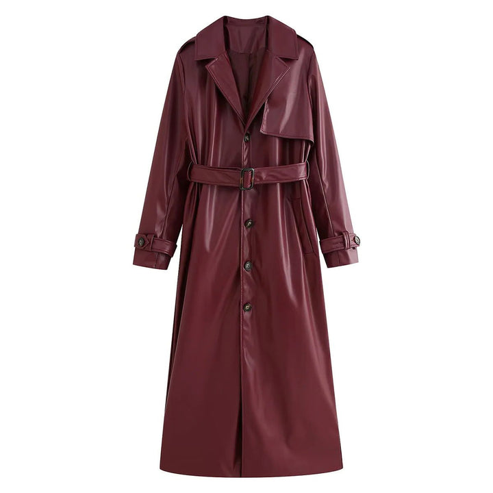 Damen Lederjacke im Trench-Stil für Herbst (5)
