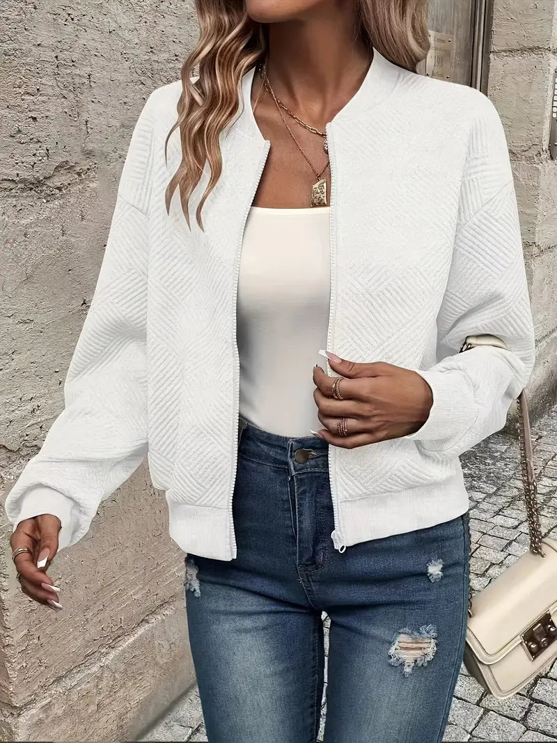 Damen Leichte Casual Jacke für den Sommer in Weiß