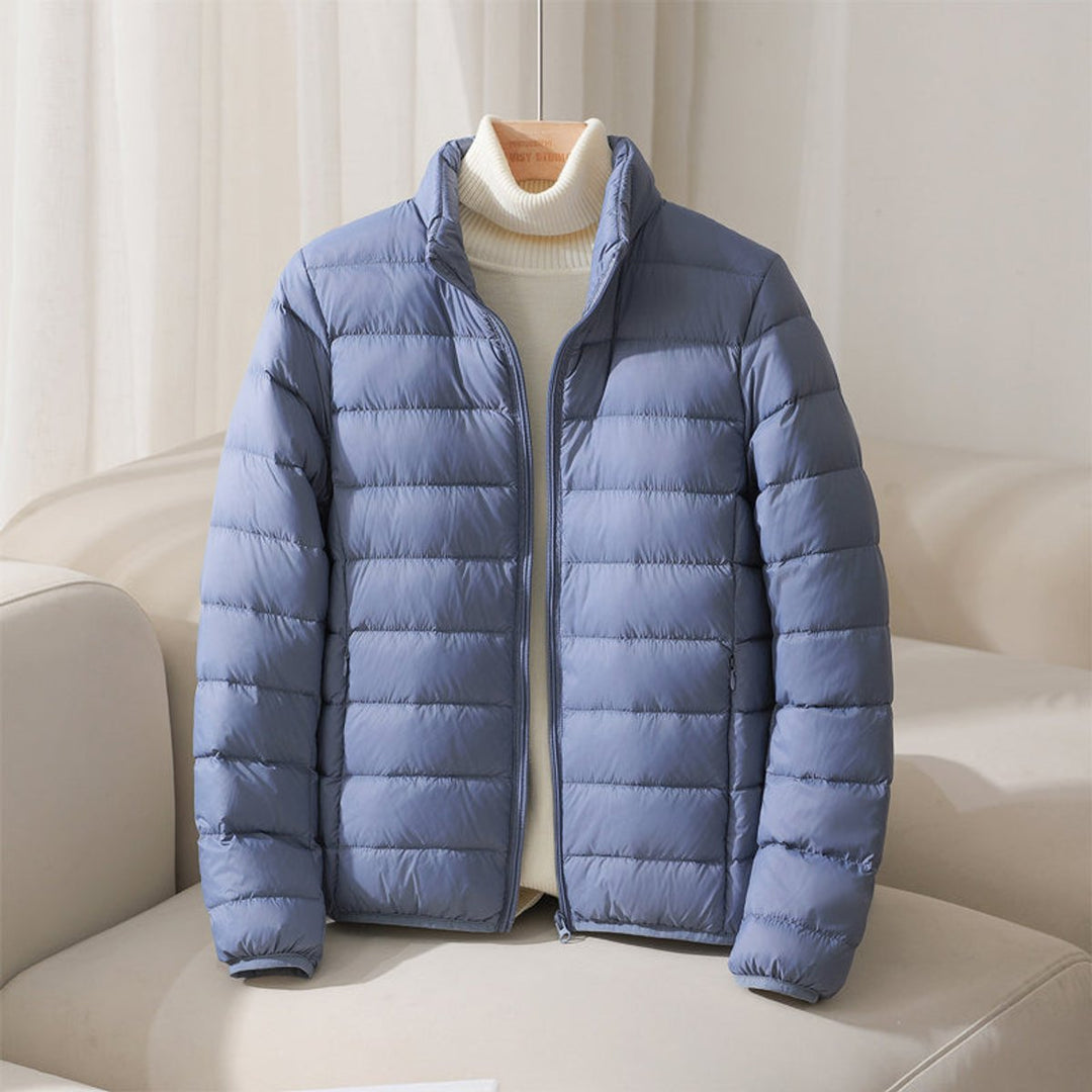 Damen Leichte Gesteppte Pufferjacke mit Stehkragen in Blau