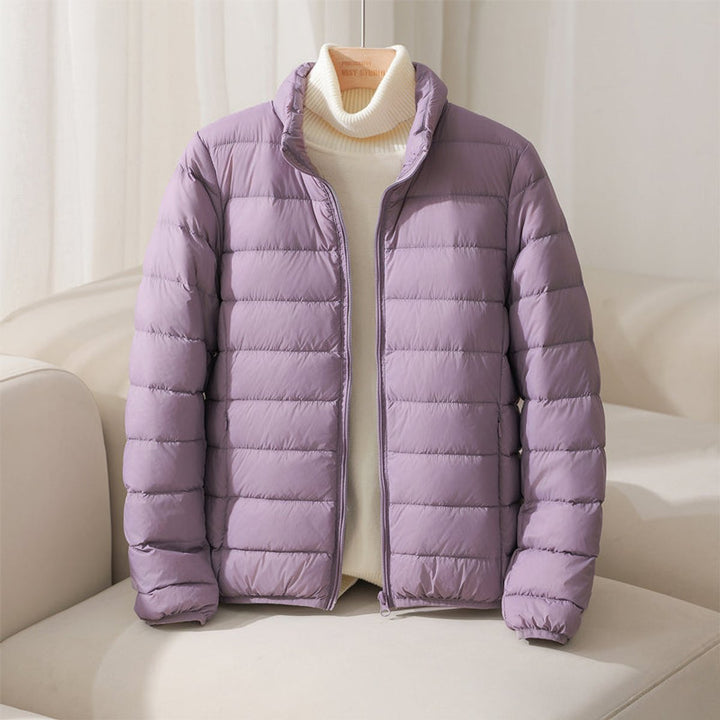 Damen Leichte Gesteppte Pufferjacke mit Stehkragen in Lavender