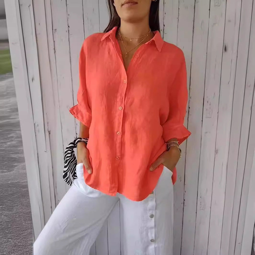 Damen Leichte Leinenbluse für den Sommer (2)