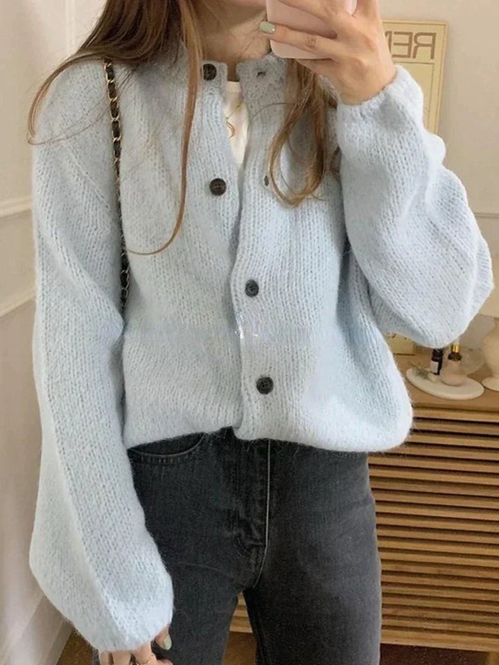 Damen Leichte Strickjacke für den Alltag in Hellblau