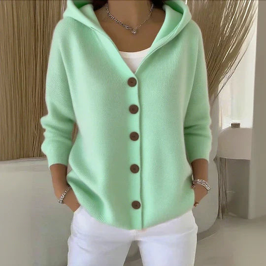 Damen Leichte Strickjacke für Übergänge in Grün