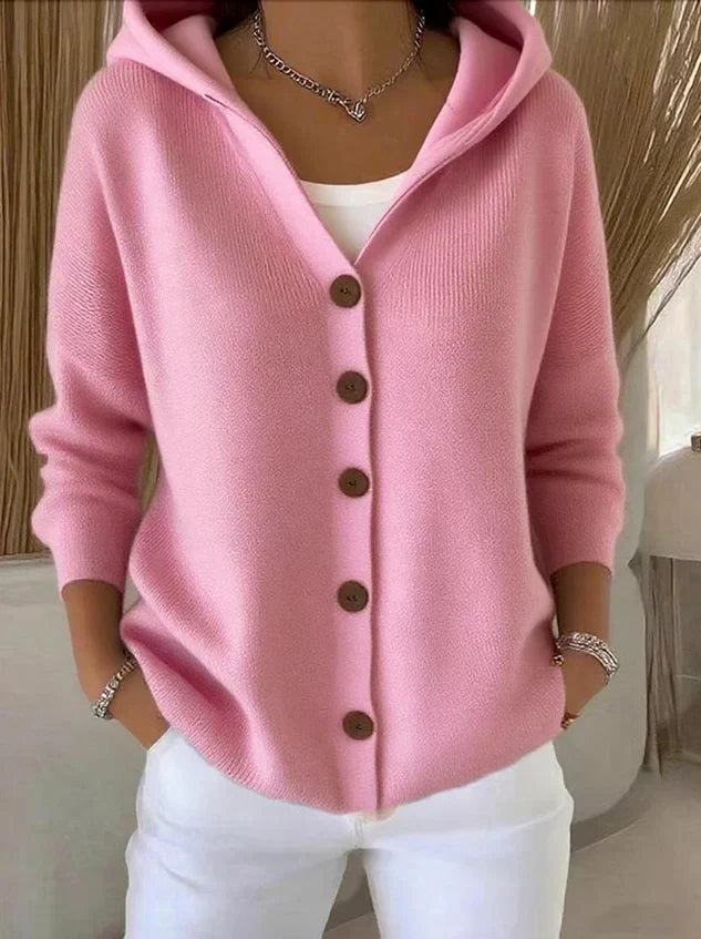 Damen Leichte Strickjacke für Übergänge in Rosa