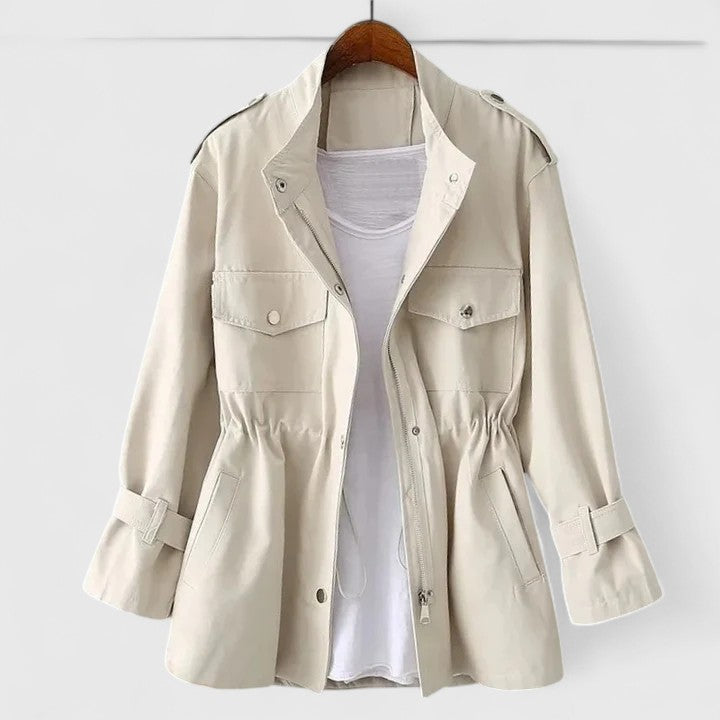 Damen Leichte Übergangsjacke für den Herbst in Creme