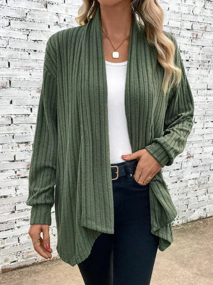 Damen Leichte Winterjacke im Cardigan-Stil in Olivgrün